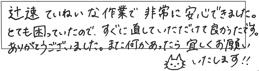 トイレ詰まり除去などの作業/30代女性