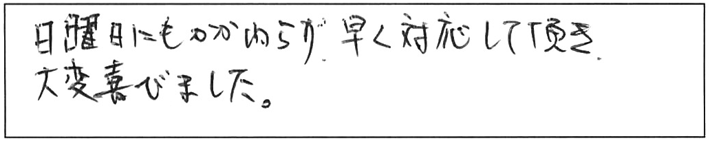 蛇口交換などの作業/60代男性