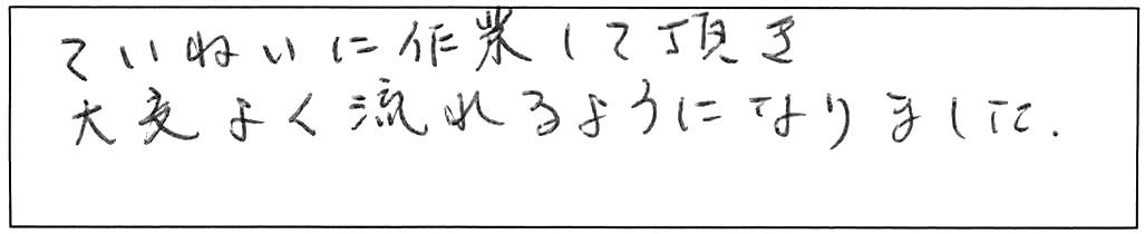 台所排水詰まり除去などの作業/70代男性