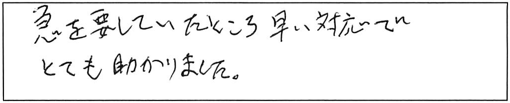 トイレ詰まり除去などの作業/60代男性