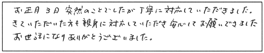 トイレ詰まり除去などの作業/50代男性