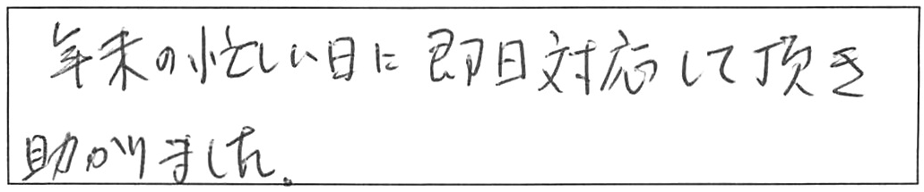トイレ詰まり除去などの作業/70代男性