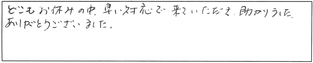 トイレ水漏れ修理などの作業/女性