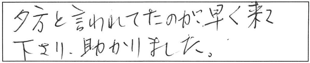 トイレ詰まり除去などの作業/60代男性
