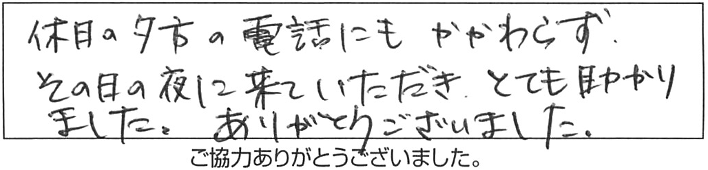 トイレ水漏れ修理などの作業/40代女性